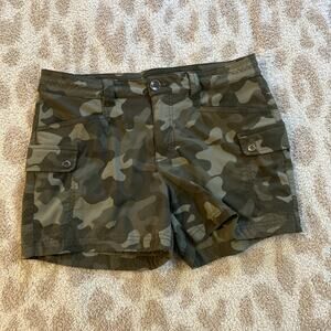 Eddie Bauer Camo Cargo Shorts Womens Size 6 Hiking Camping Outdoor